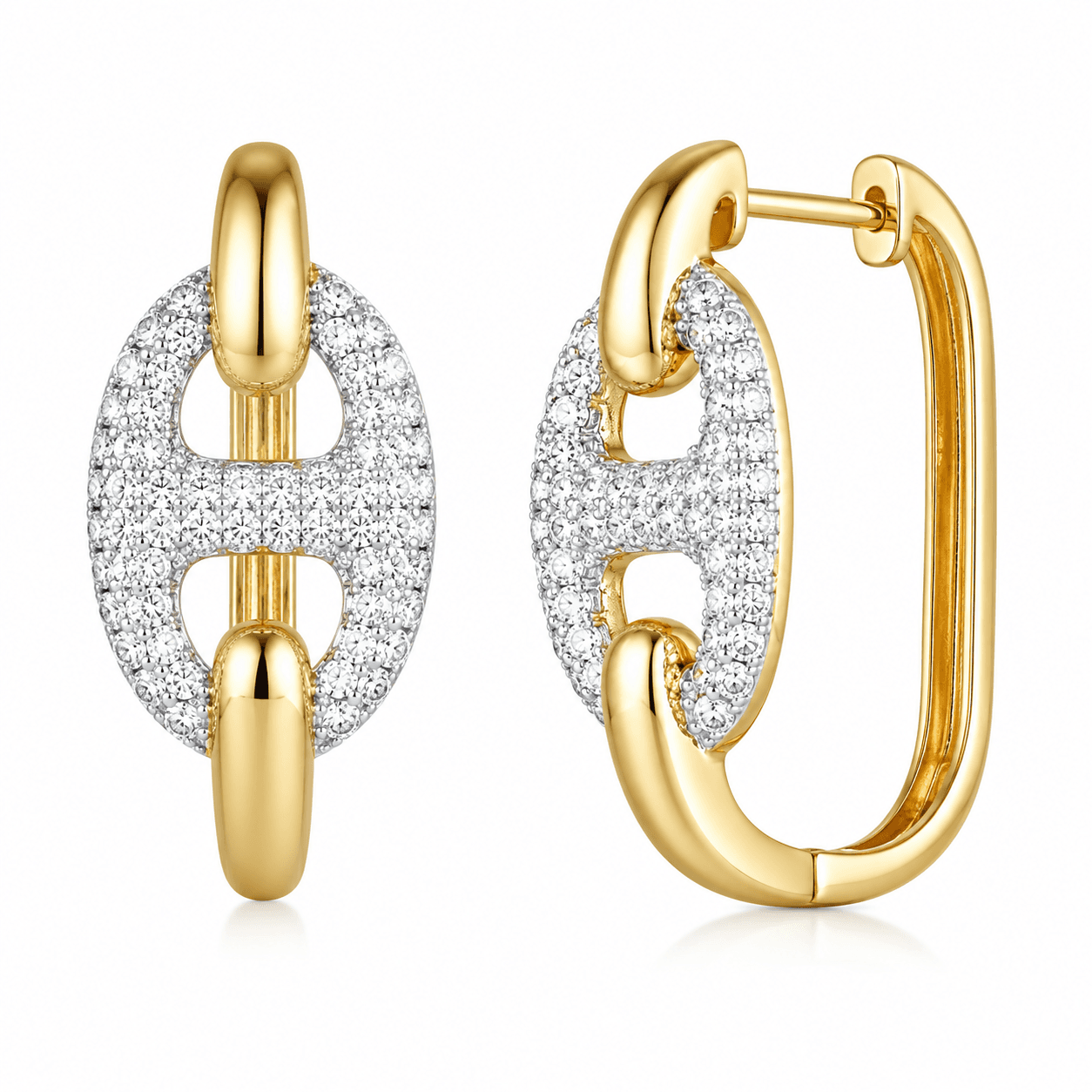 14K Yellow Gold Diamond Earrings