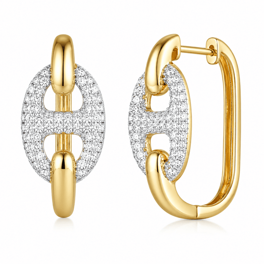 14K Yellow Gold Diamond Earrings