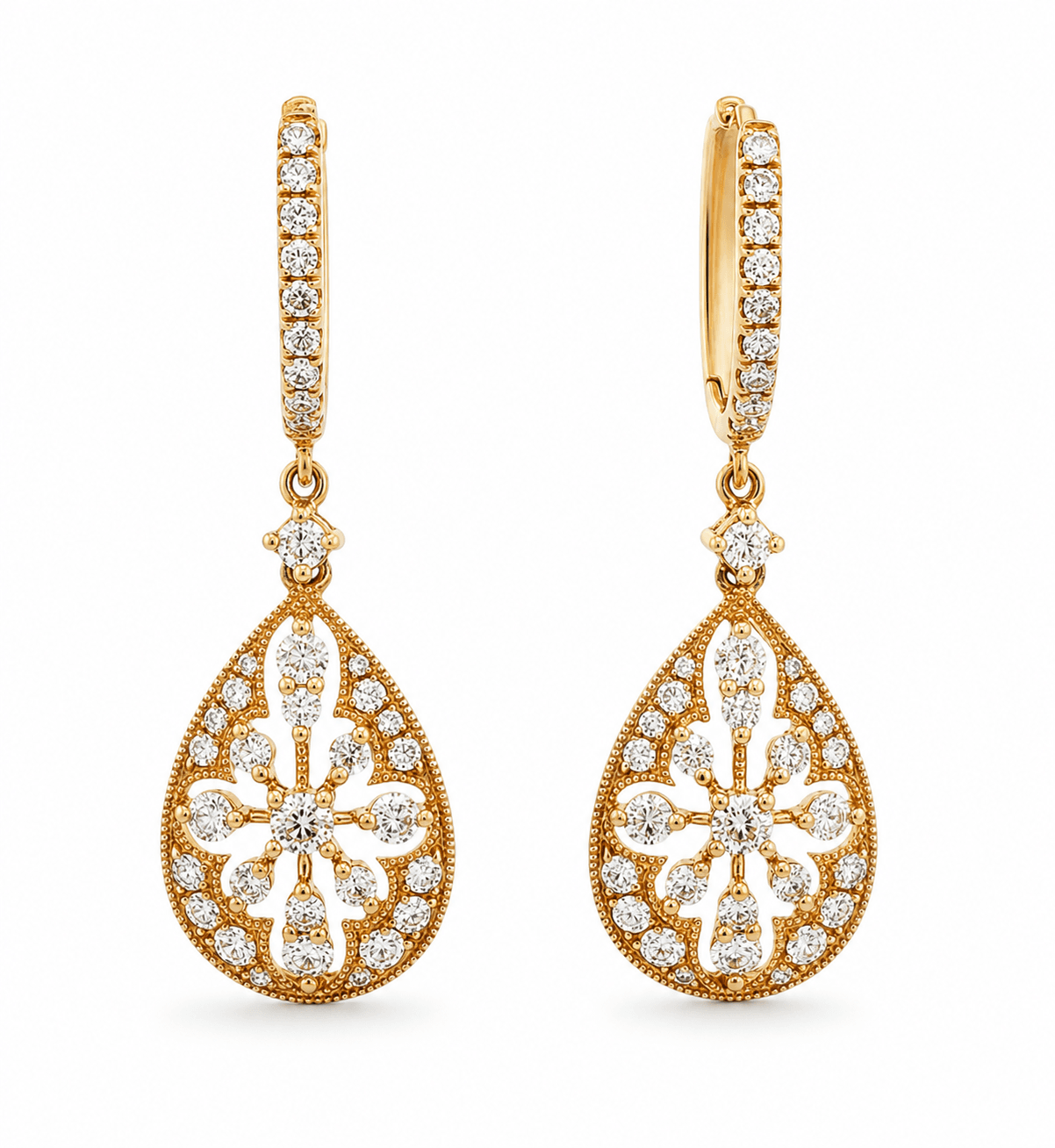 Diamond Pear-Shape Drop Earrings