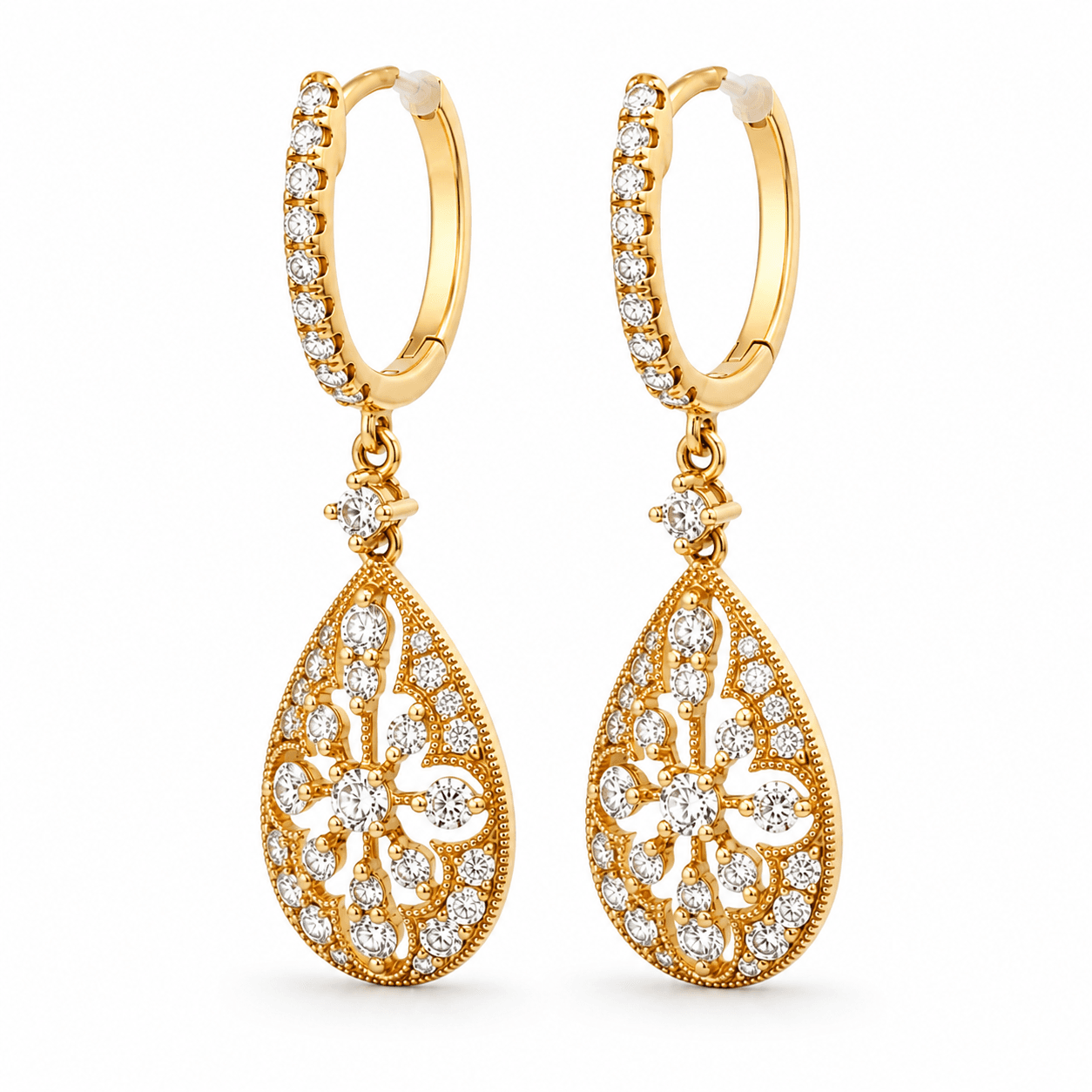 Diamond Pear-Shape Drop Earrings