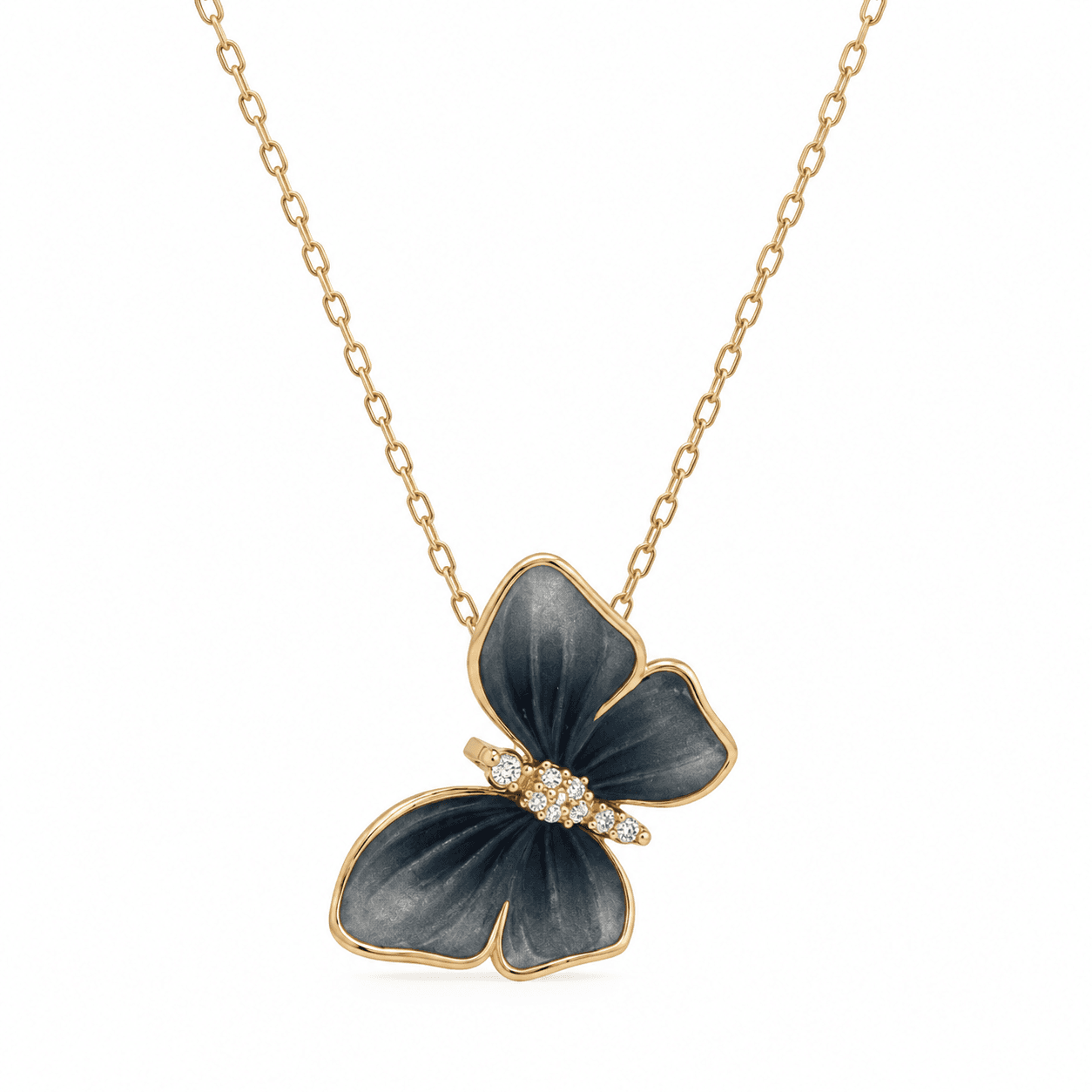 Blue Butterfly Diamond Necklace