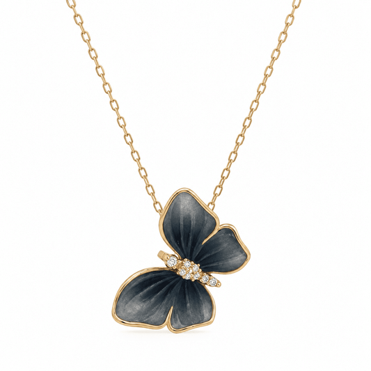 Blue Butterfly Diamond Necklace