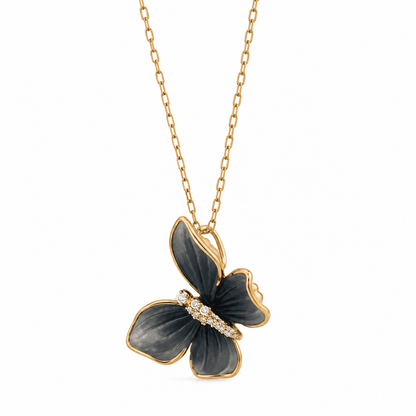 Blue Butterfly Diamond Necklace