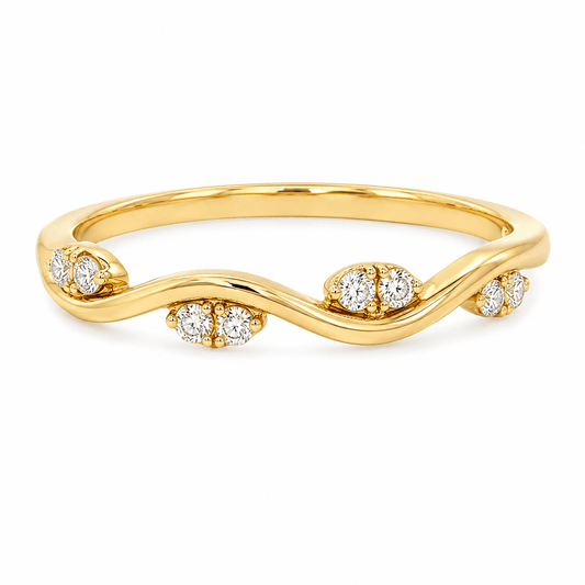 Diamond Wave Wedding Band