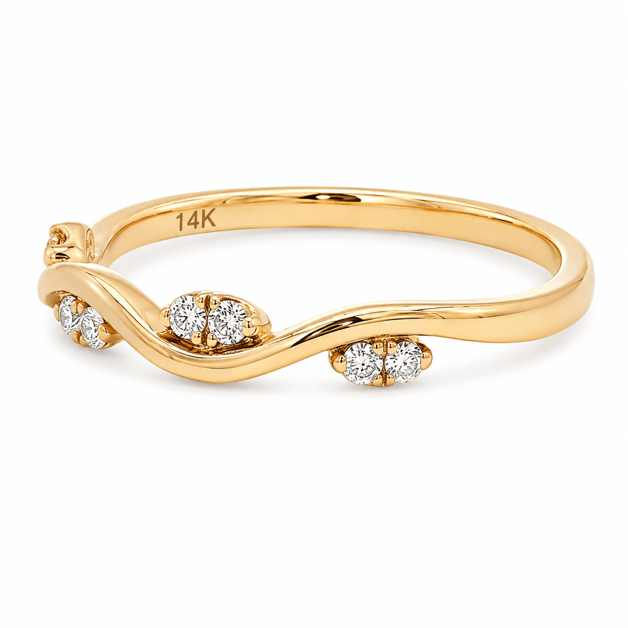 Diamond Wave Wedding Band