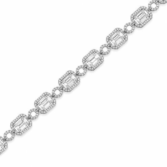 14K White Gold Diamond Bracelet
