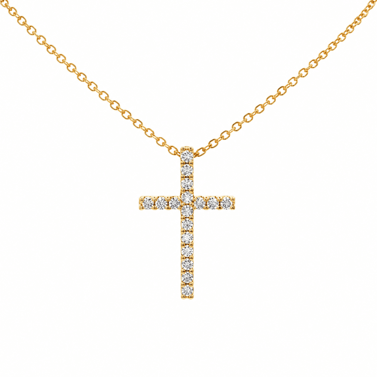 Lab-Grown Diamond Cross Pendant Necklace