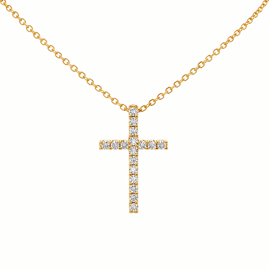 Lab-Grown Diamond Cross Pendant Necklace