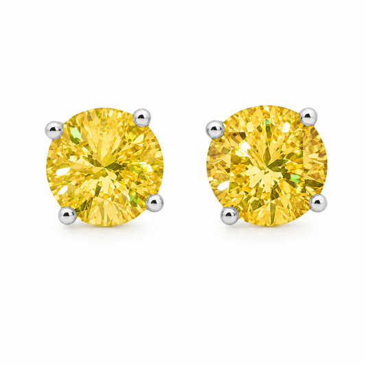 Lab-Grown Yellow Diamond Stud Earrings