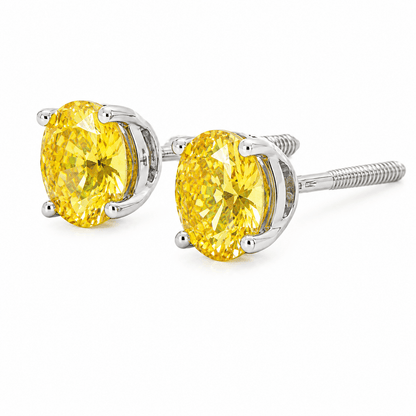 Lab-Grown Yellow Diamond Stud Earrings