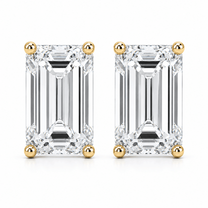 Lab-Grown Emerald-Cut Diamond Stud Earrings