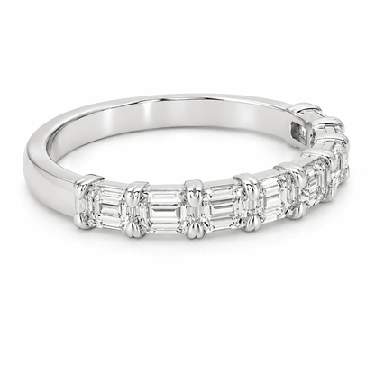 Emerald-Cut Lab Diamond Wedding Band