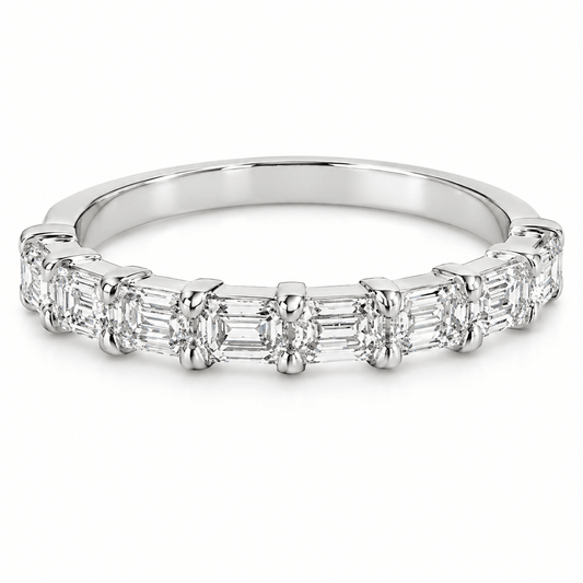 Emerald-Cut Lab Diamond Wedding Band