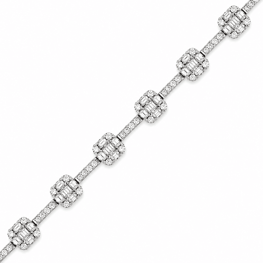 14K White Gold Diamond Bracelet