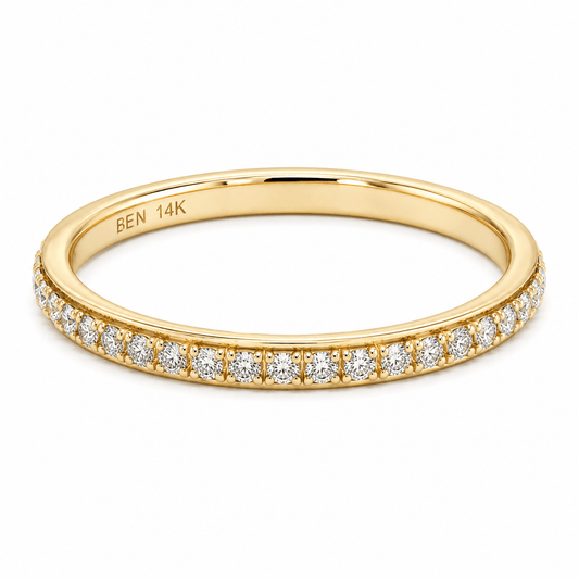 14K Yellow Gold Diamond Anniversary Band