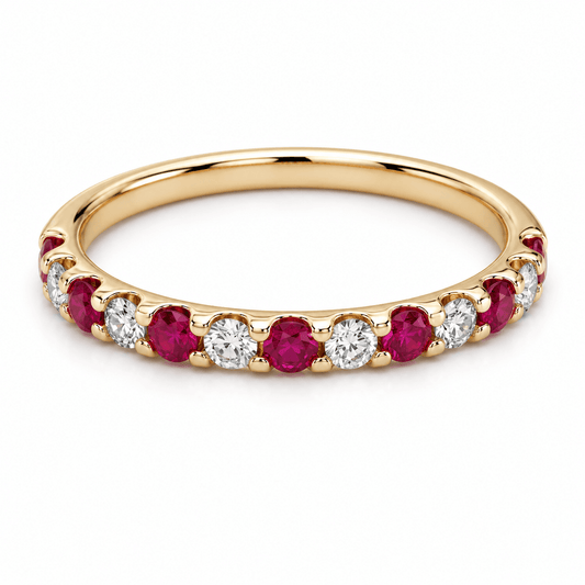 14K Yellow Gold Ruby & Diamond Ring
