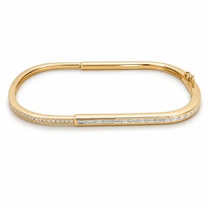 14K Yellow Gold Diamond Bangle Bracelet