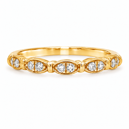 14K Yellow Gold Diamond Band