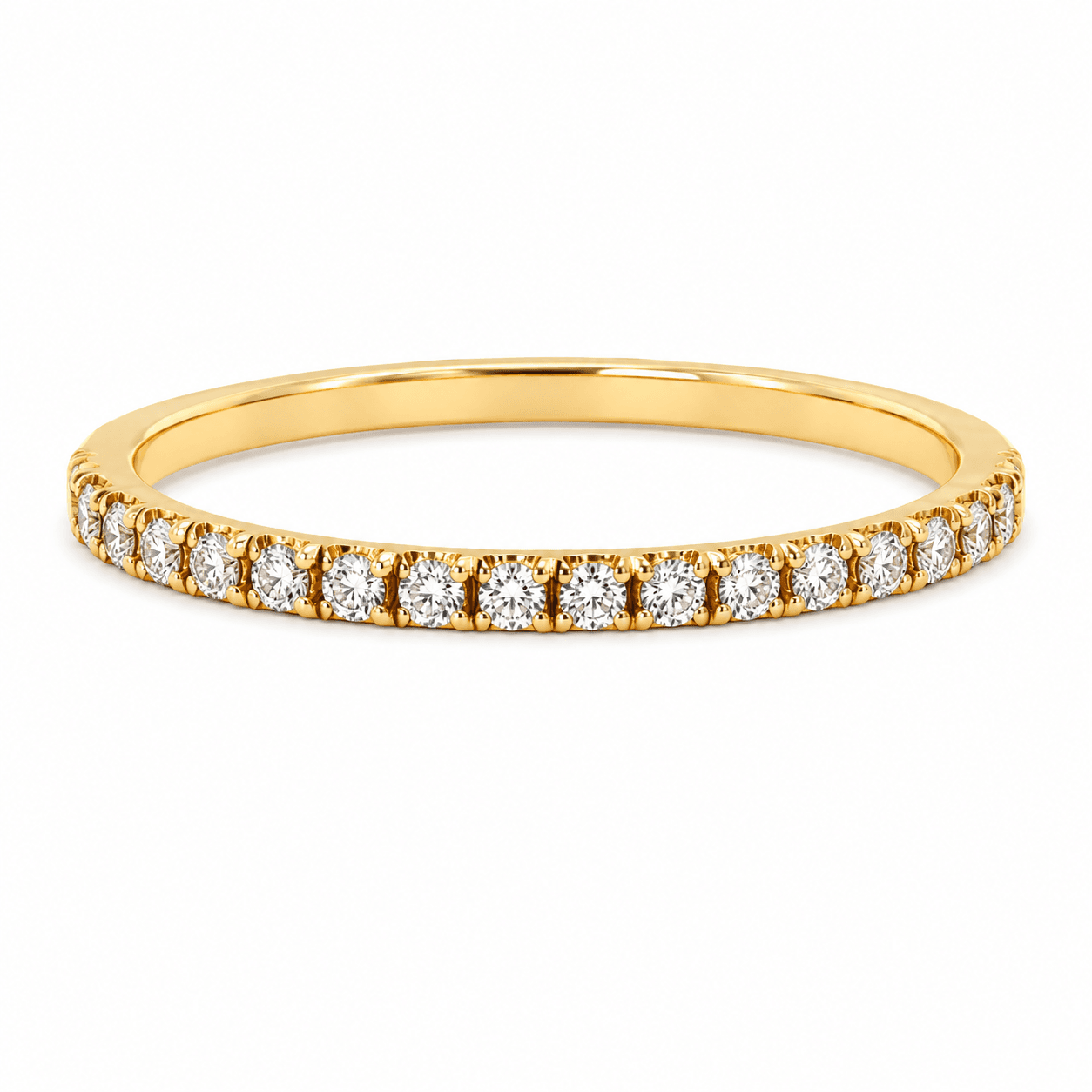 14K Yellow Gold Diamond Prong Set Band