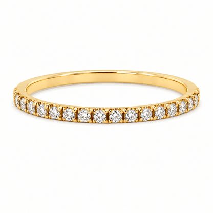 14K Yellow Gold Diamond Prong Set Band