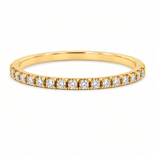 14K Yellow Gold Diamond Prong Set Band
