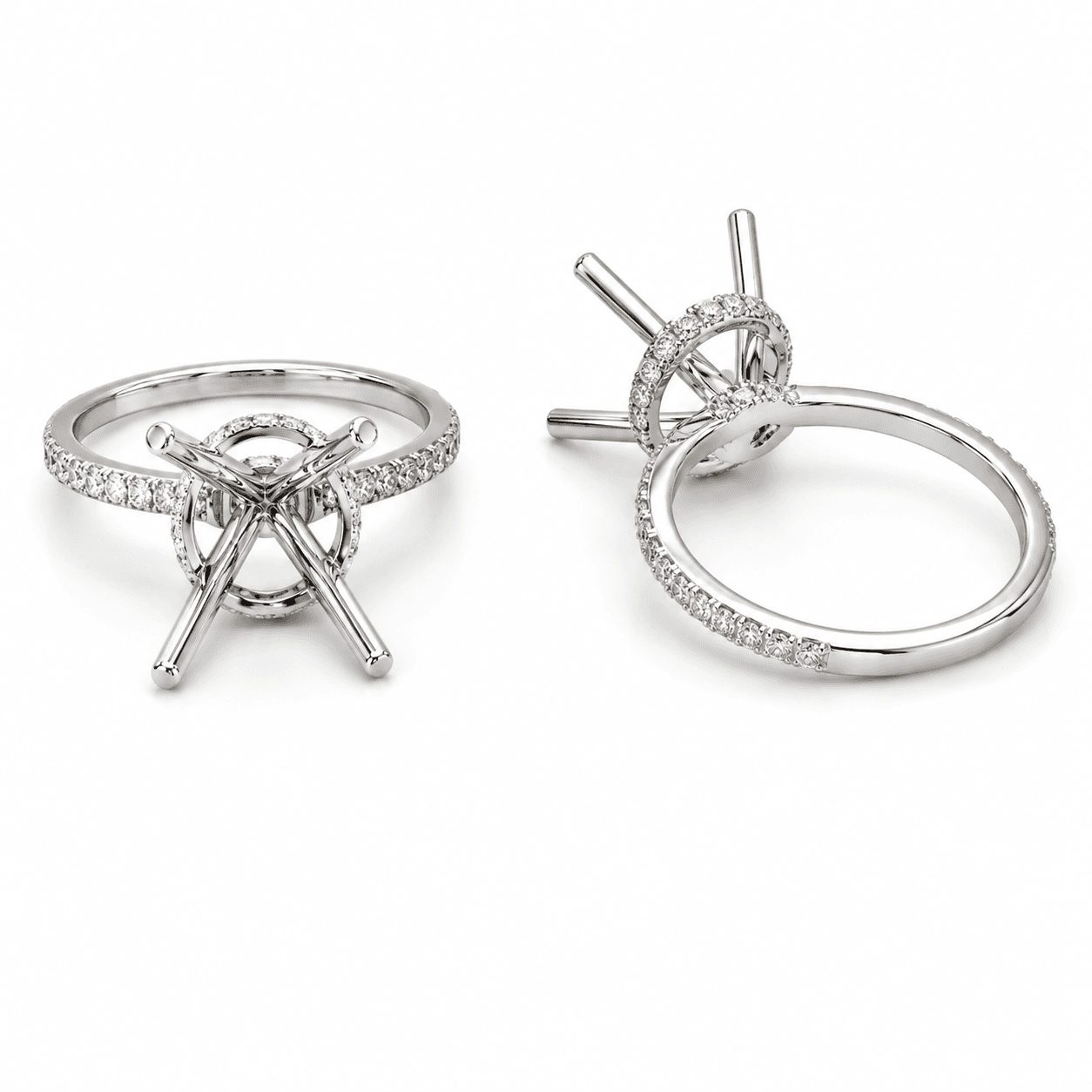 Round Diamond Semi-Mount Ring
