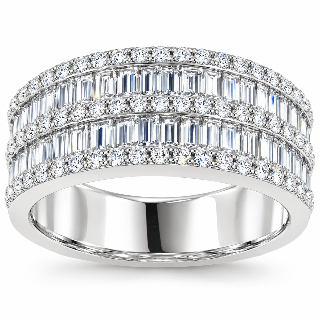 Two Row Channel Baguette Diamond Band