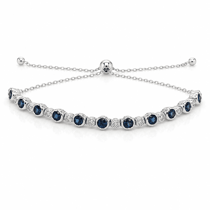Sapphire and Diamond Bolo Bracelet