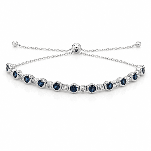 Sapphire and Diamond Bolo Bracelet