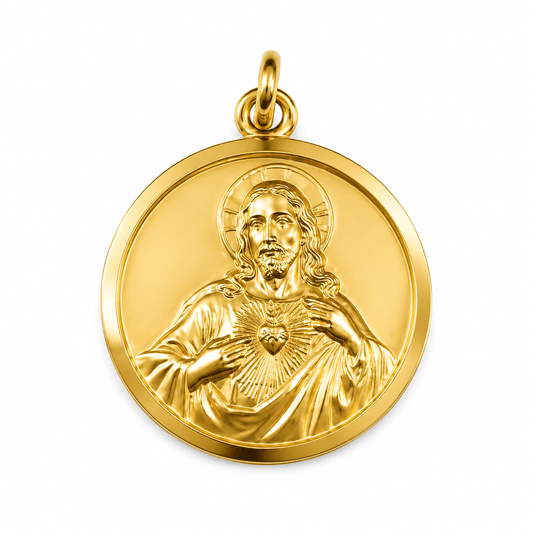 18K Yellow Gold Jesus Pendant