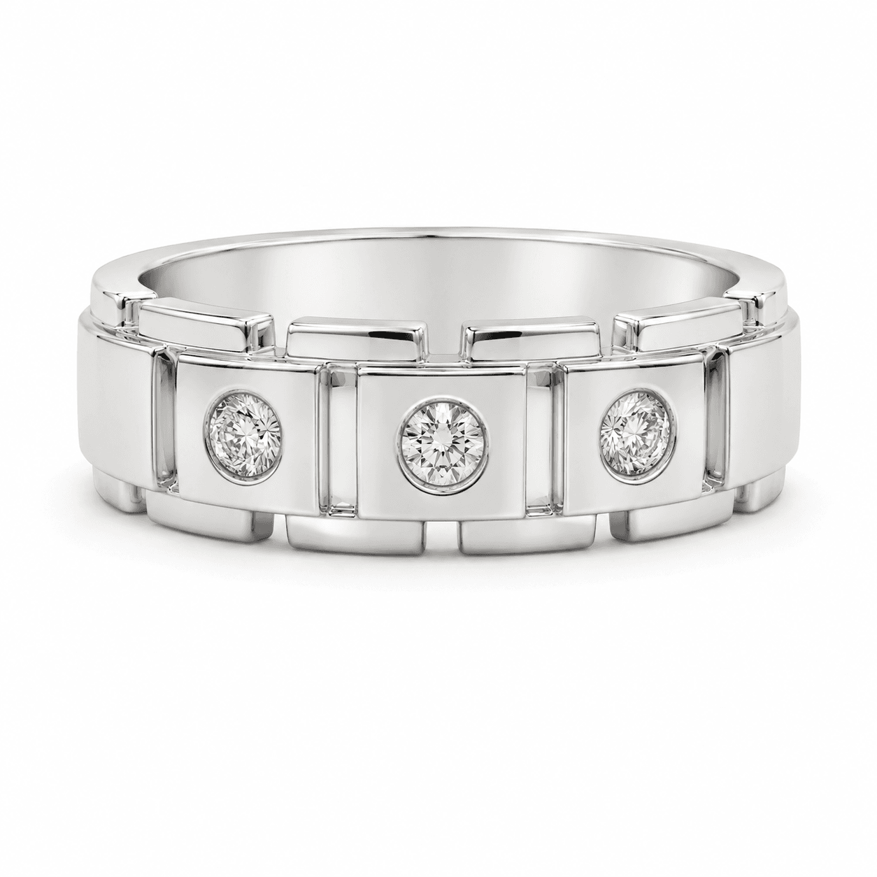 Men's Three-Stone Diamond Band