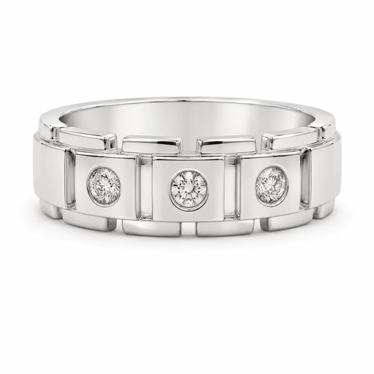 Men's Three-Stone Diamond Band