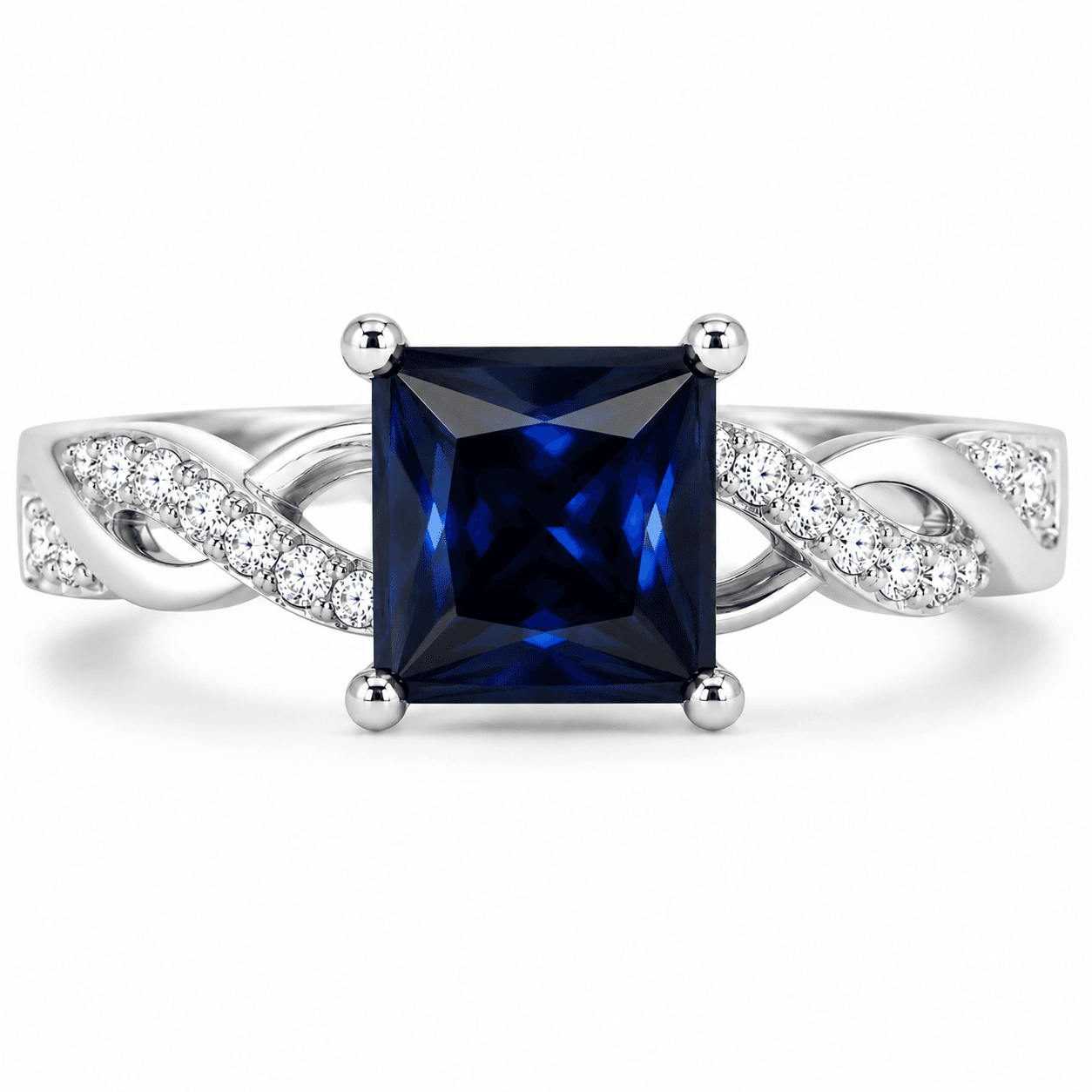 14K White Gold Black Diamond Ring