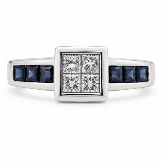 Diamond and Sapphire Ring