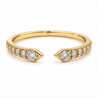 18K Yellow Gold Diamond Negative-Space Ring