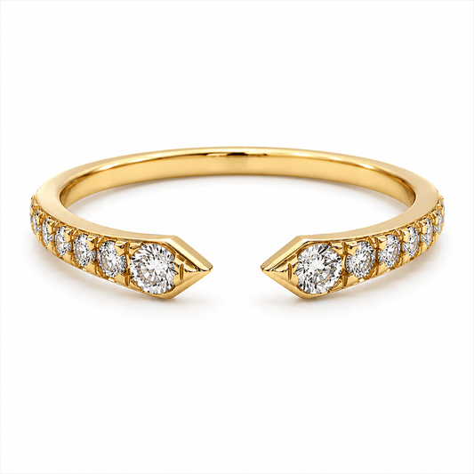 18K Yellow Gold Diamond Negative-Space Ring