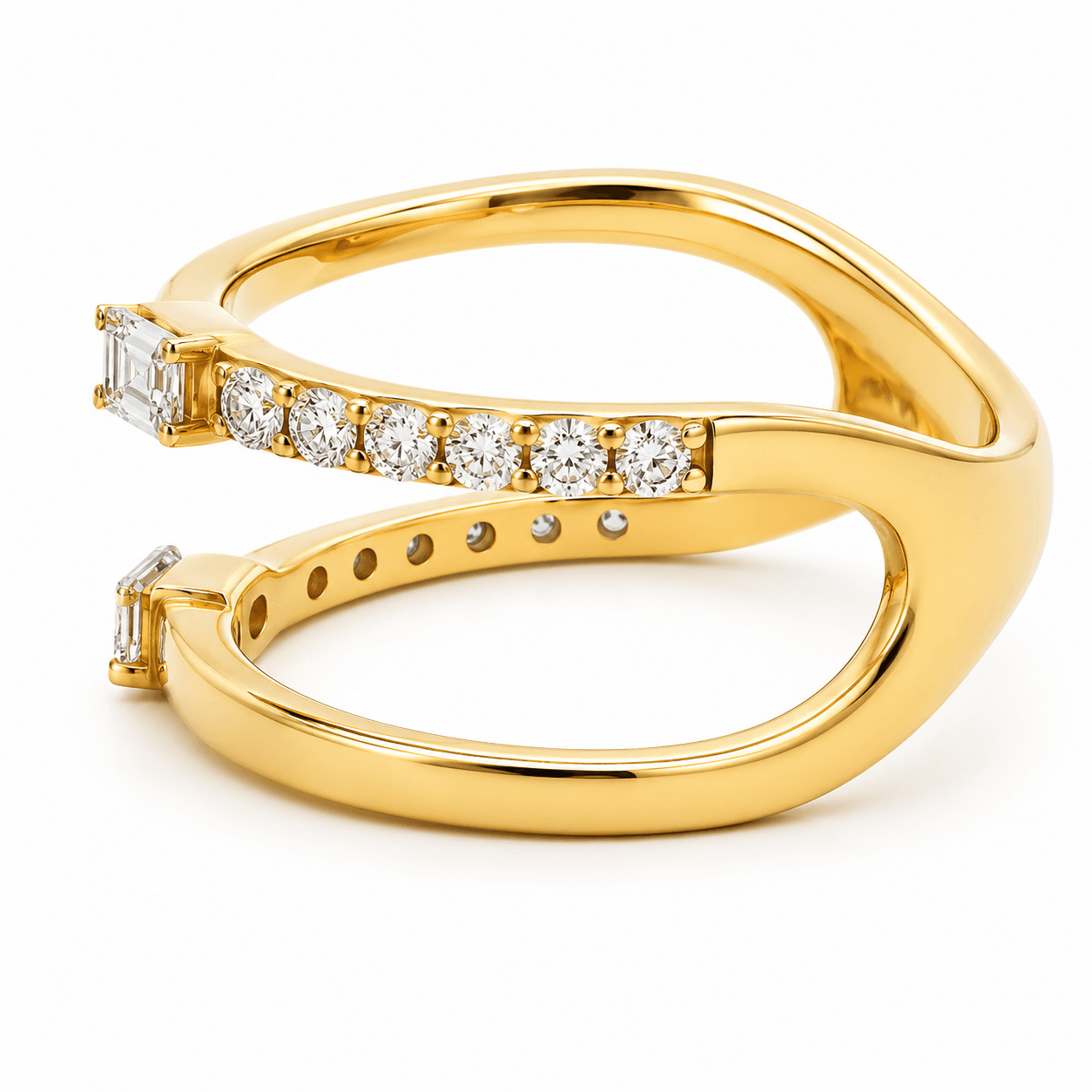 18K Yellow Gold Diamond Fashion Ring