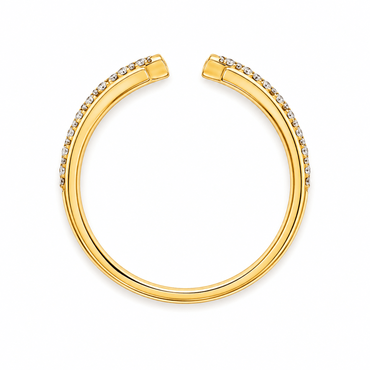 18K Yellow Gold Diamond Negative-Space Ring