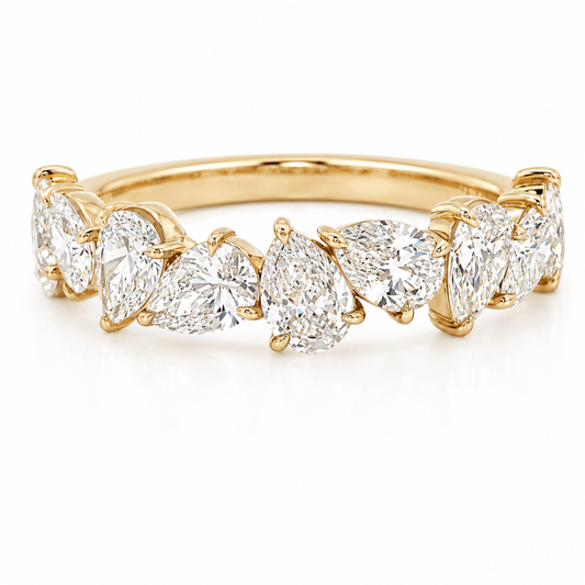 Lab-Grown Diamond Pear Wedding Band