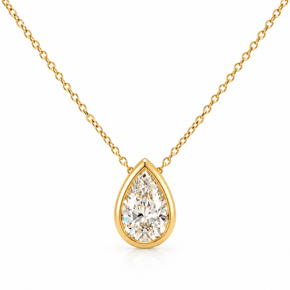 Lab-Grown Pear Diamond Solitaire Pendant