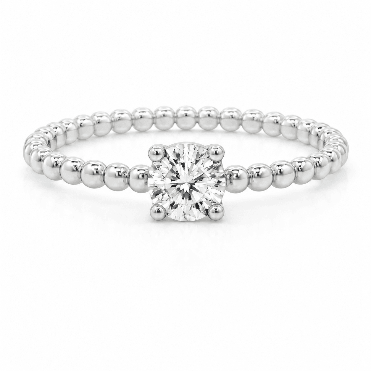 Lab-Grown Diamond Beaded Band