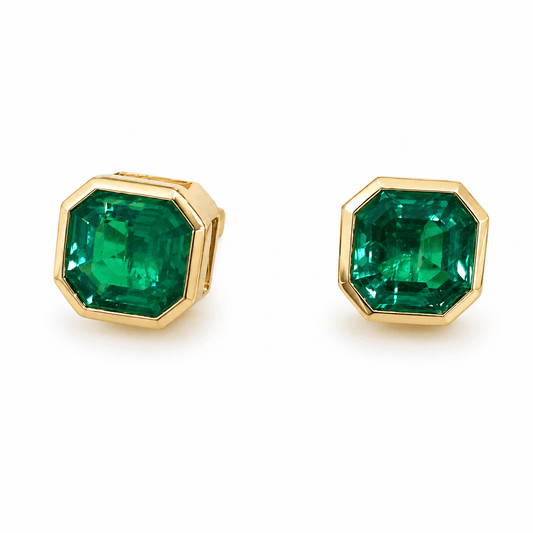 Lab-Created Emerald Stud Earrings
