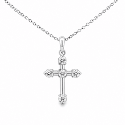 Lab-Grown Diamond Cross Pendant Necklace