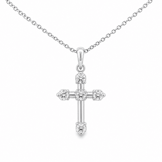 Lab-Grown Diamond Cross Pendant Necklace