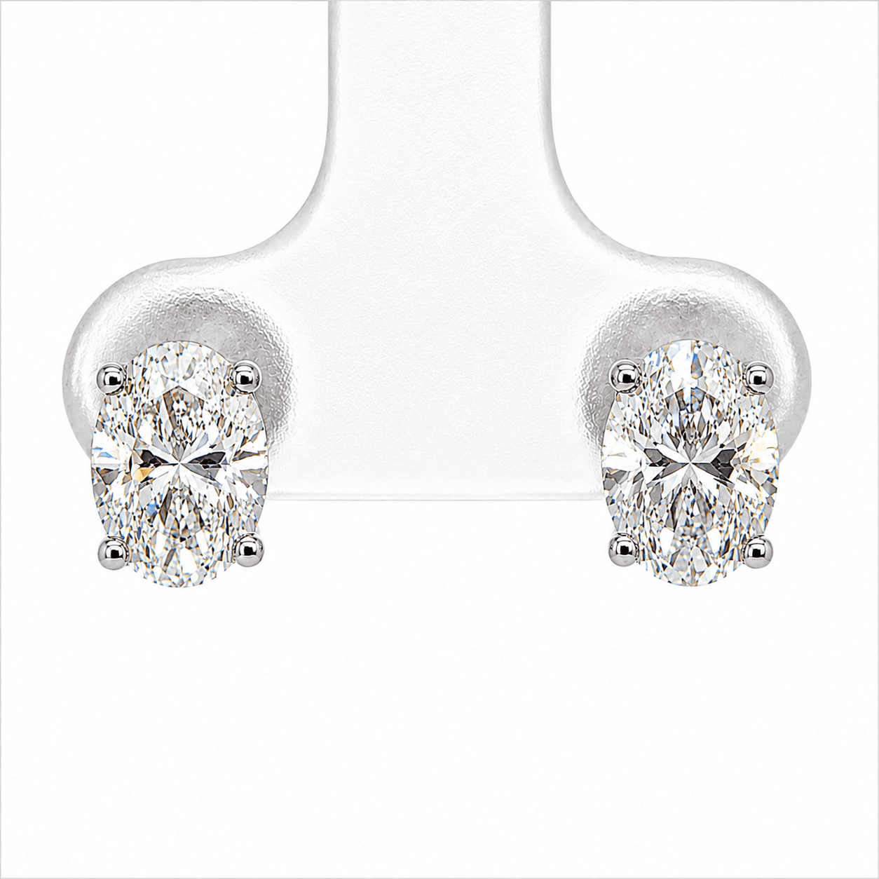 Oval Lab-Grown Diamond Stud Earrings