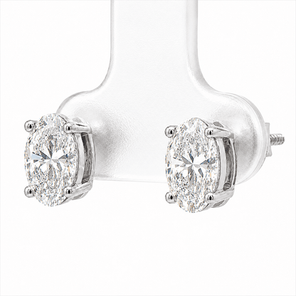 Oval Lab-Grown Diamond Stud Earrings