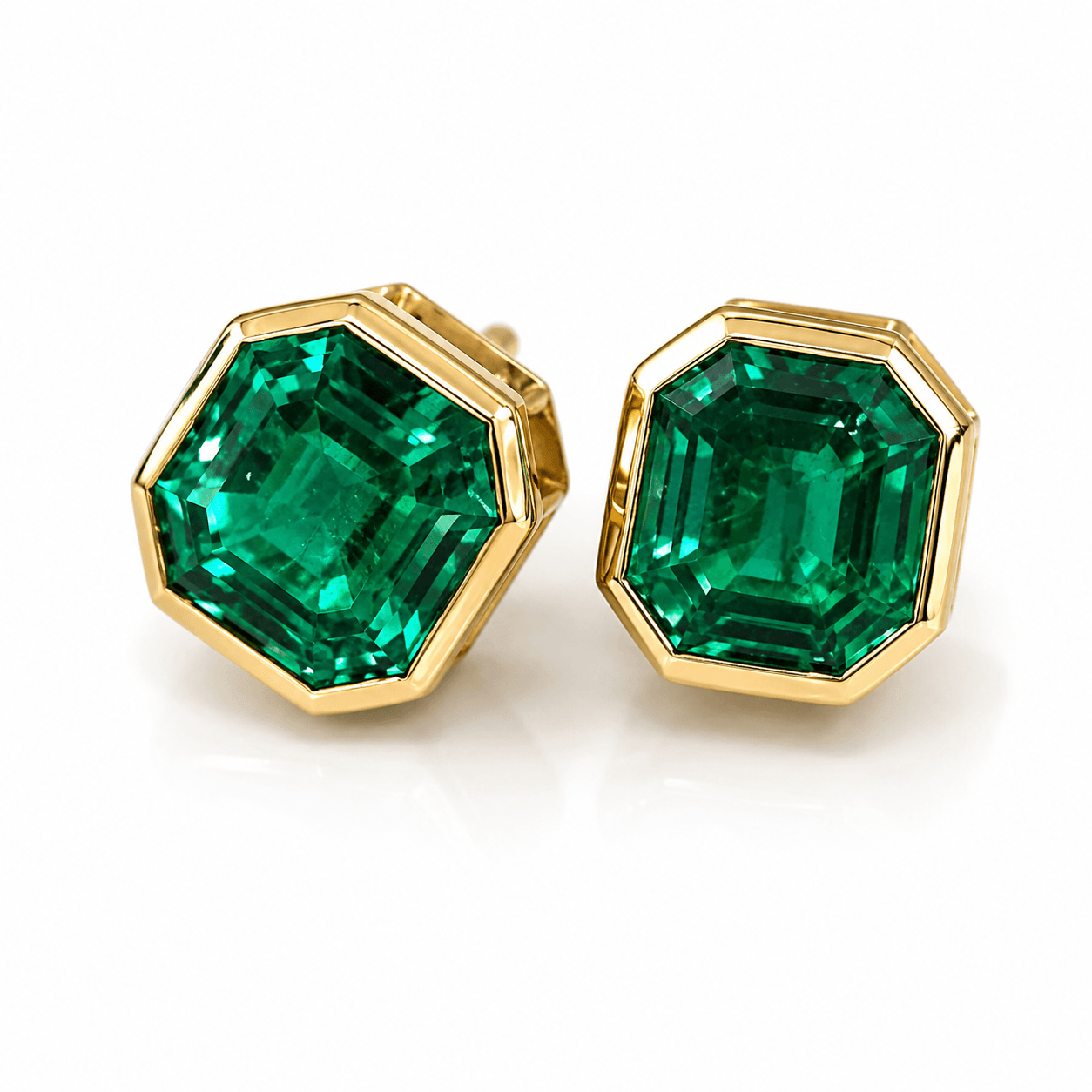 Lab-Created Emerald Stud Earrings