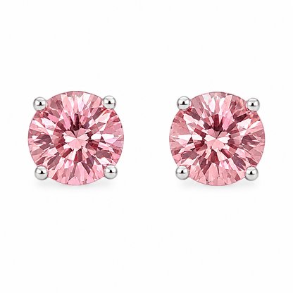 Pink Lab-Grown Diamond Stud Earrings