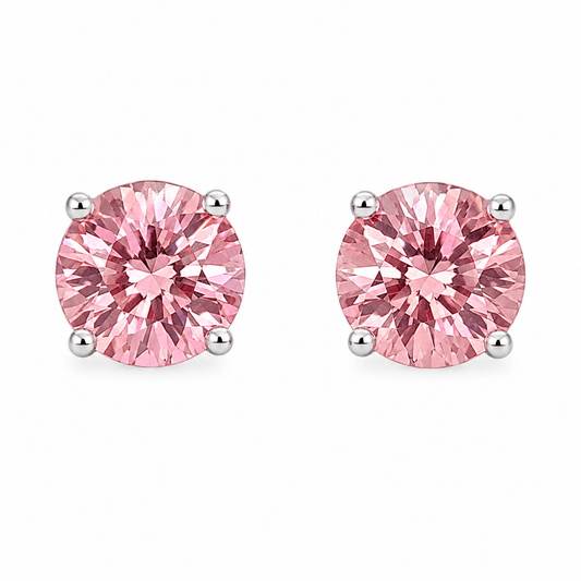 Pink Lab-Grown Diamond Stud Earrings
