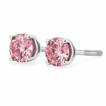 Pink Lab-Grown Diamond Stud Earrings